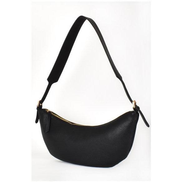 Ariel Crescent Shoulder Bag Black - Willow and Vine