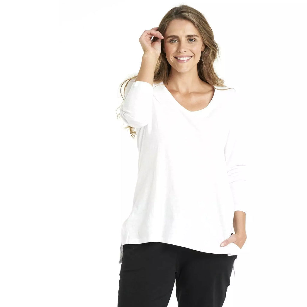 Bonnie Long Sleeve Top White - Willow and Vine