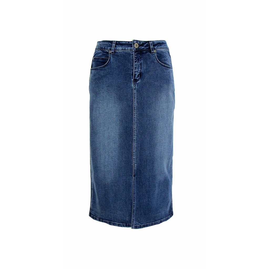 Midi Length Denim Skirt - Willow and Vine