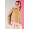 Scoop Hem Top - Khaki Stripe - Willow and Vine