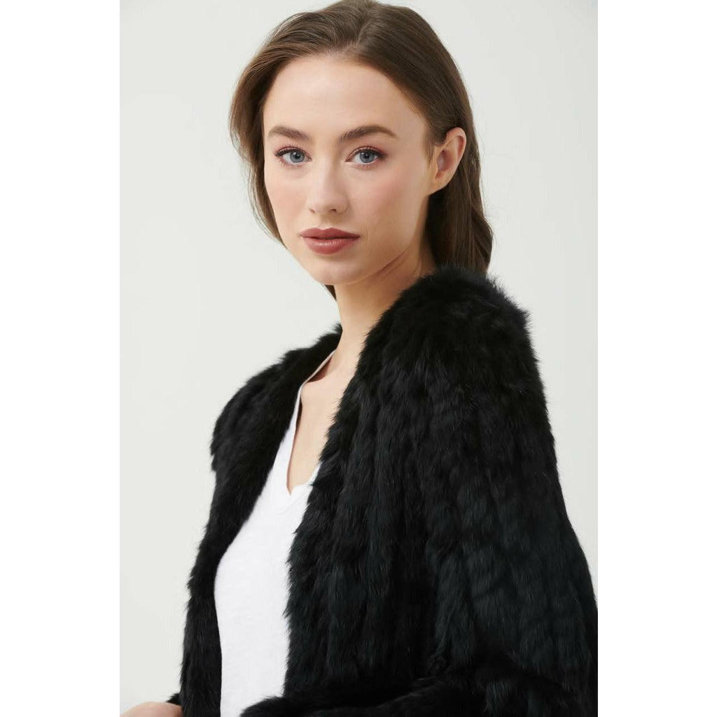 Short Fur Jacket - Black - Willow and Vine