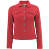 Stretch Cotton Jean Jacket - Red - Willow and Vine