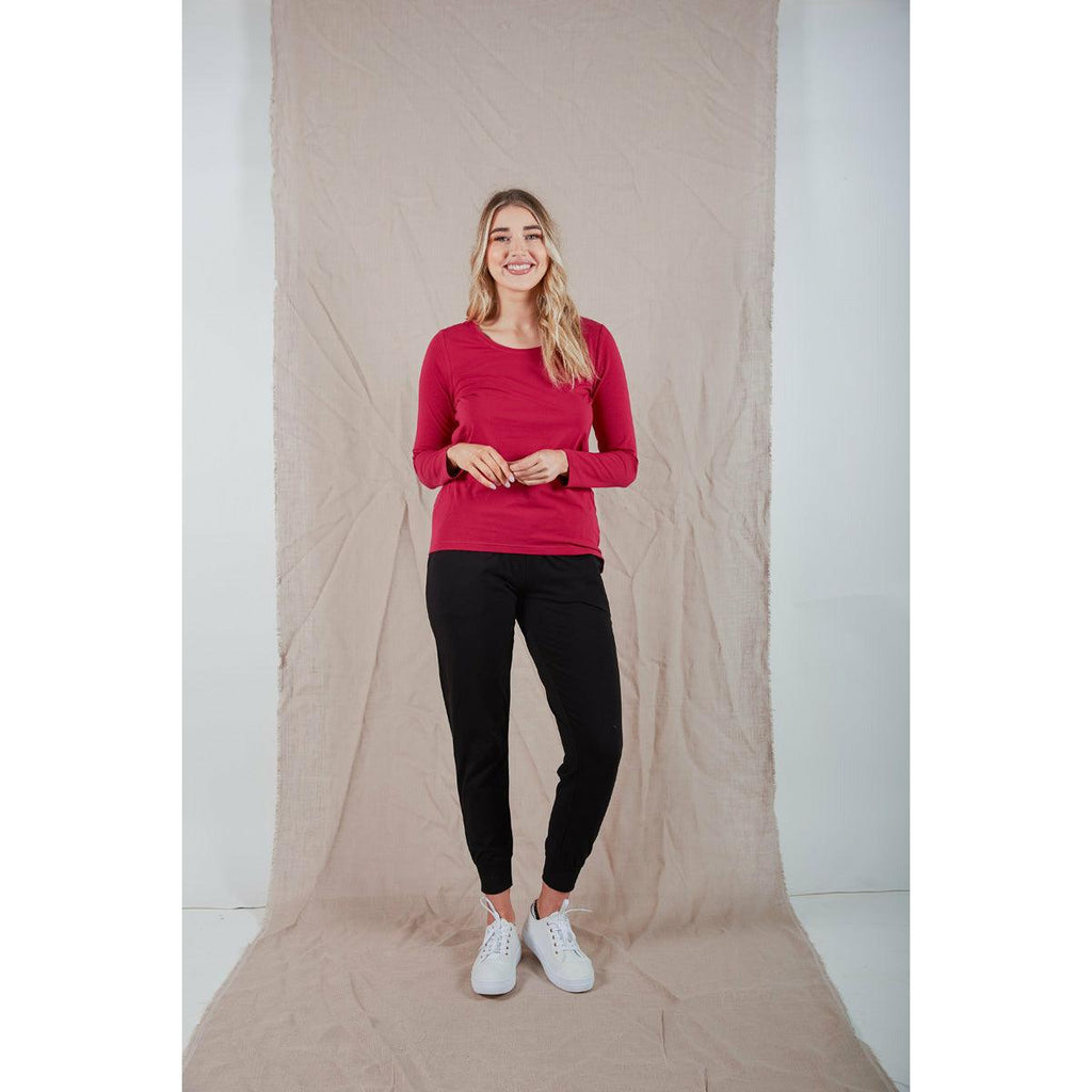 The Long Sleeve Curve Hem Top - Willow and Vine