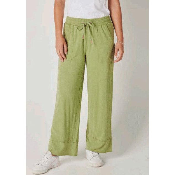 Wide Leg Track Pant - Green - Willow and Vine